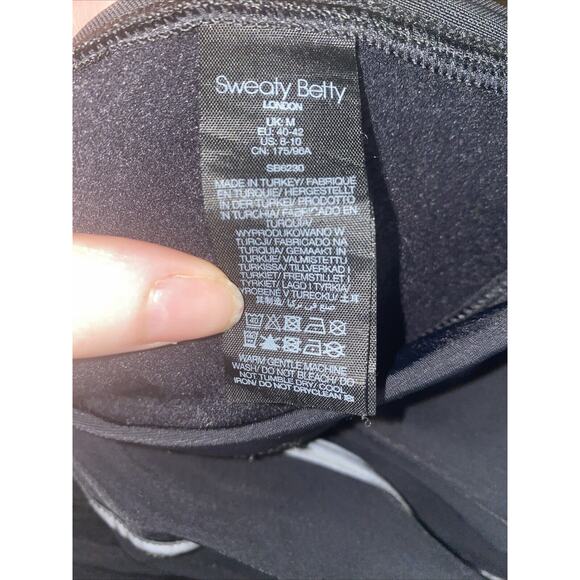 Sweaty Betty Top Womens Medium Black Stretch Pullover 1/4 Zip Outdoor Run - Picture 12 of 13